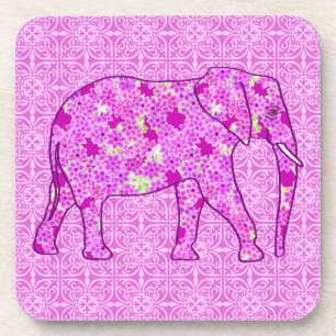 Blume Elefant - Orchid und Magenta Untersetzer