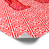 Blume Elefant - tiefrot und korallenrot Poster (Ecke)