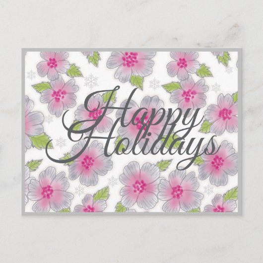 Blume Elegance Happy Holidays Card Feiertagspostkarte (Vorderseite)