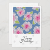 Blume Elegance Happy Holidays Geburtstagkarte Feiertagskarte (Vorne/Hinten)