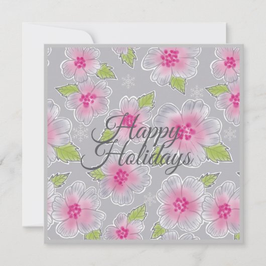 Blume Elegance Happy Holidays Geburtstagkarte Feiertagskarte (Vorderseite)