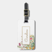 Blume Elegant Personalisiert Gepäckanhänger (Vorderseite vertikal)