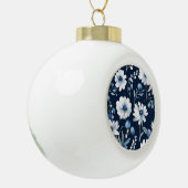 Blume Elegant Wasserfarbe Blau Keramik Kugel-Ornament (Links)