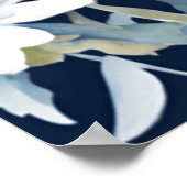 Blume Elegant Wasserfarbe Blau Poster (Ecke)