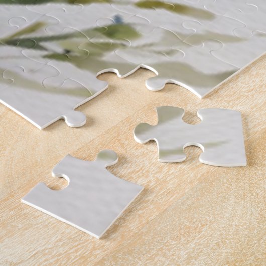 Blume Elegant Wasserfarbe Stilvoll Blau Puzzle (Seite)