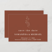 Blume Elegante Terracotta Indie Rett date Wedding Einladung (Vorne/Hinten)
