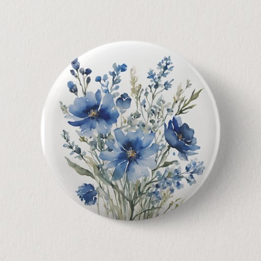Blume Elegantes Wasser Button (Vorderseite)