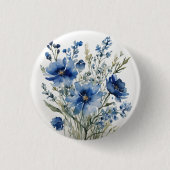 Blume Elegantes Wasser Button (Vorderseite)