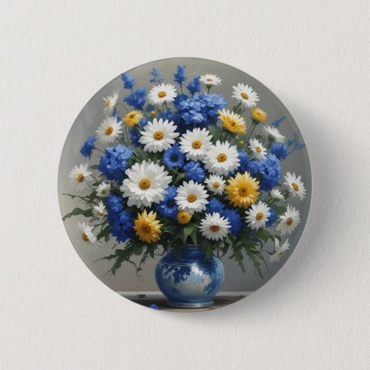 Blume Elegantes Wasser Button (Vorderseite)