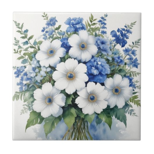 Blume Elegantes Wasser Fliese (Vorderseite)