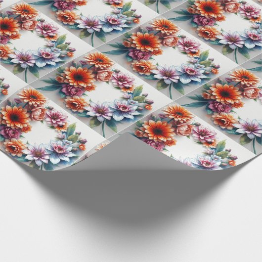 Blume Elegantes Wasser Geschenkpapier (Ecke)
