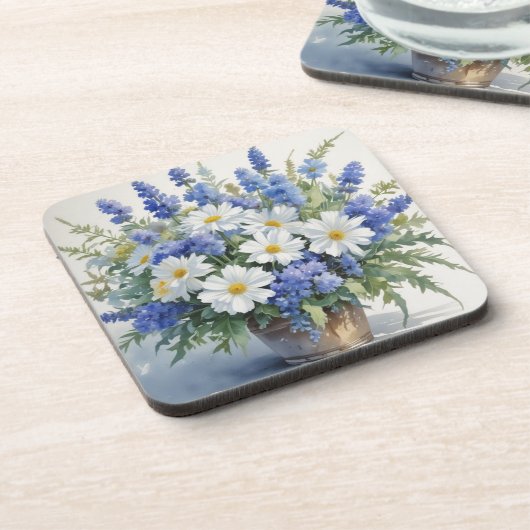 Blume Elegantes Wasser Getränkeuntersetzer (Linke Seite)