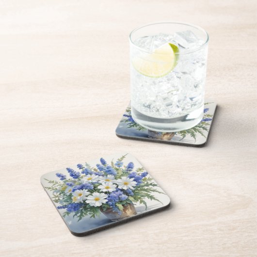 Blume Elegantes Wasser Getränkeuntersetzer (Rechte Seite)