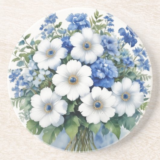 Blume Elegantes Wasser Getränkeuntersetzer (Vorne)