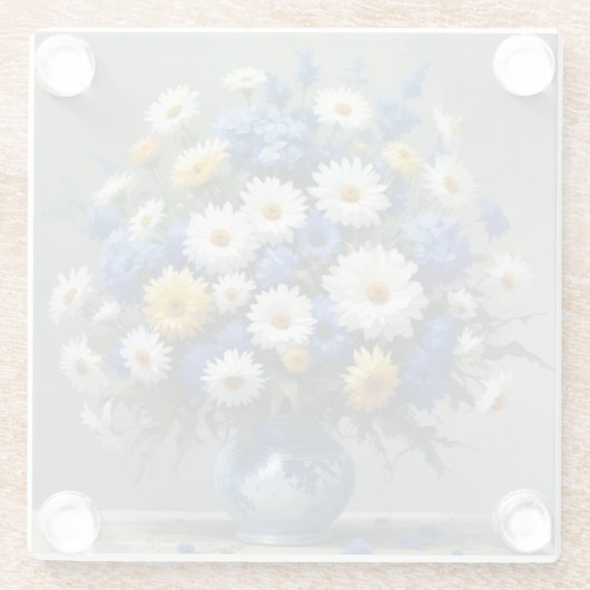 Blume Elegantes Wasser Glasuntersetzer (Rückseite)