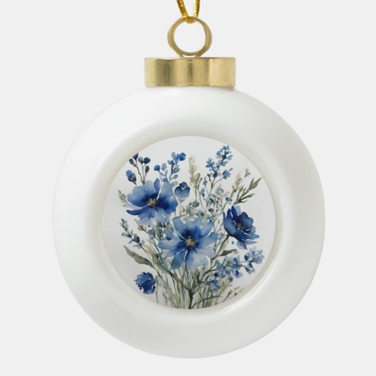 Blume Elegantes Wasser Keramik Kugel-Ornament (Vorderseite)
