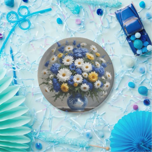Blume Elegantes Wasser Pappteller (Party)