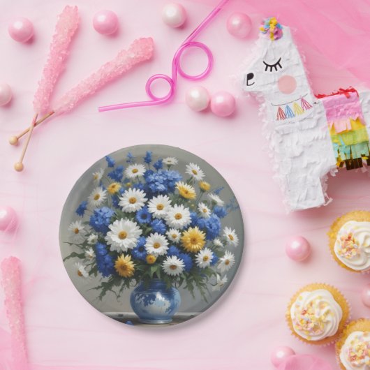 Blume Elegantes Wasser Pappteller (Party)