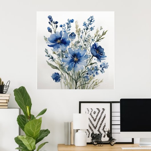 Blume Elegantes Wasser Poster (Heimbüro)