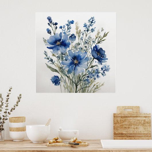 Blume Elegantes Wasser Poster (Küche)