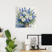 Blume Elegantes Wasser Poster (Heimbüro)