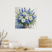 Blume Elegantes Wasser Poster (Küche)