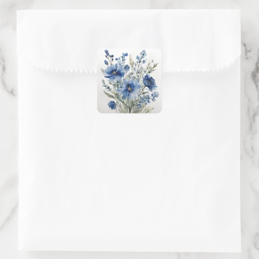 Blume Elegantes Wasser Quadratischer Aufkleber (Tasche)