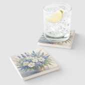 Blume Elegantes Wasser Steinuntersetzer (Seitenansicht)