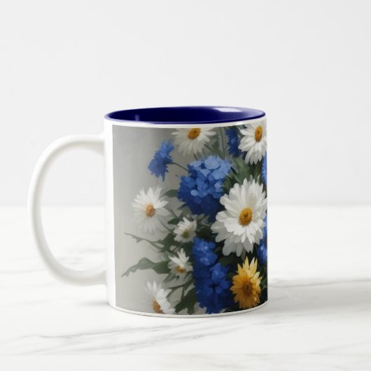 Blume Elegantes Wasser Zweifarbige Tasse (Links)