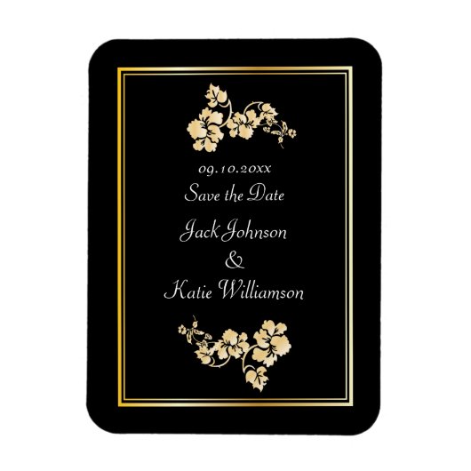 Blume-Element mit Goldgrenzen Magnet (Vertikal)