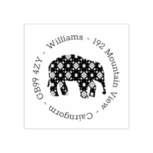 Blume Elephant Address Rubber Briefmarke Gummistempel