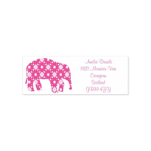 Blume Elephant Address Self-Inking Briefmarke Permastempel (Design)