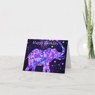 Blume Elephant Birthday Card - Anpassbar Karte