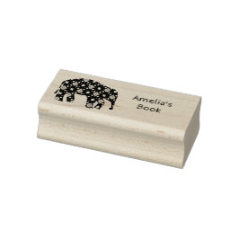 Blume Elephant Buchzeichen Selbstfarbige Briefmark Gummistempel
