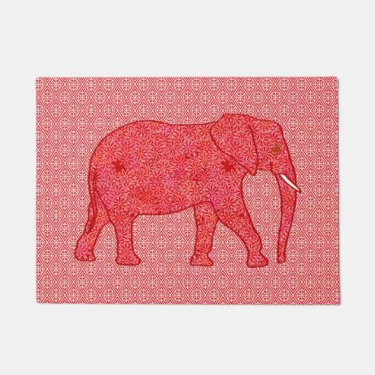 Blume Elephant, Deep Red and Coral Fußmatte (Vorderseite)