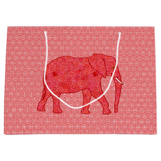 Blume Elephant, Deep Red and Coral Große Geschenktüte (Vorderseite)