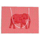 Blume Elephant, Deep Red and Coral Große Geschenktüte (Rückseite)