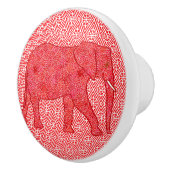 Blume Elephant, Deep Red and Coral Keramikknauf (Rechts)