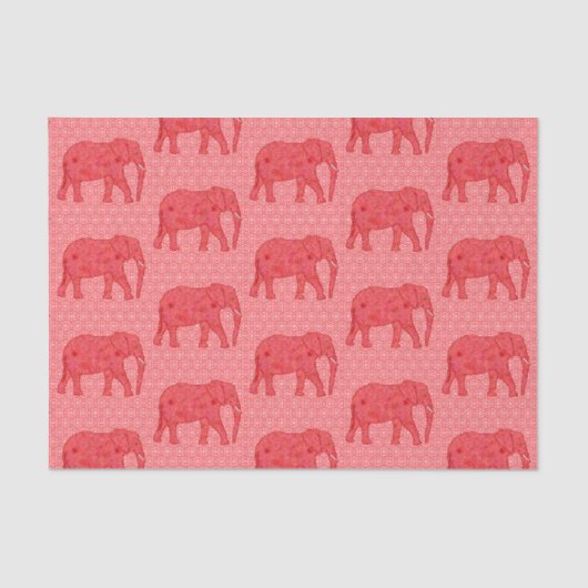 Blume Elephant, Deep Red and Coral Seidenpapier (Vorderseite)