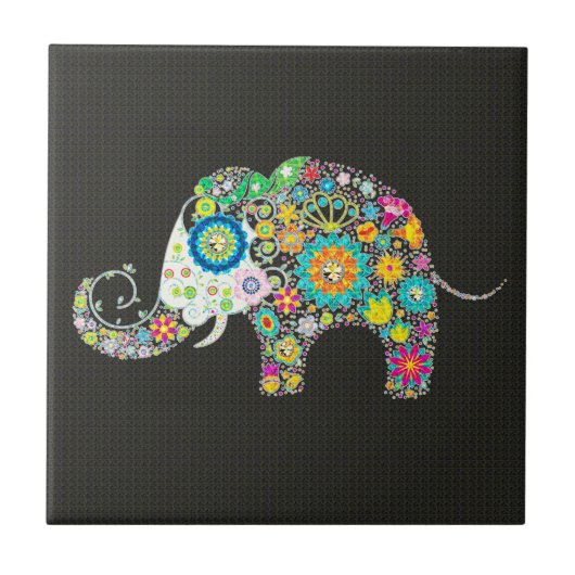 Blume Elephant - Diamantbolzen Fliese (Vorderseite)