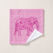 Blume Elephant, Fuchsia und Pastellrosa Badhandtuch Set (Waschlappen)