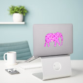 Blume Elephant, Orchid und Magenta Aufkleber (Laptop auf Schreibtisch)