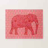 Blume Elephant Rot und Weiß Puzzle (Horizontal)