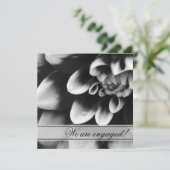 Blume-Engagement-Partei für Schwarz und Weiß Einladung (Stehend Vorderseite)