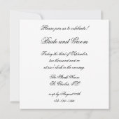 Blume-Engagement-Partei für Schwarz und Weiß Einladung (Rückseite)