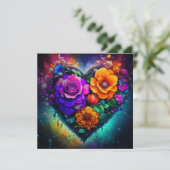 Blume Erfülltes HerzValentinstag Foto Feiertagskarte (Stehend Vorderseite)