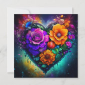 Blume Erfülltes HerzValentinstag Foto Feiertagskarte (Vorderseite)