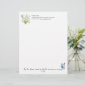 Blume erinnern uns briefbogen (Stehend Vorderseite)