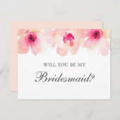 Blume erröten. Floral Wirst du meine Brautfrau sei Postkarte (Vorne/Hinten)
