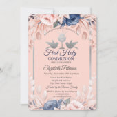 Blume Erste Heilige Kommune Einladung (Vorderseite)